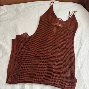 Rust Knit Beach Coverup